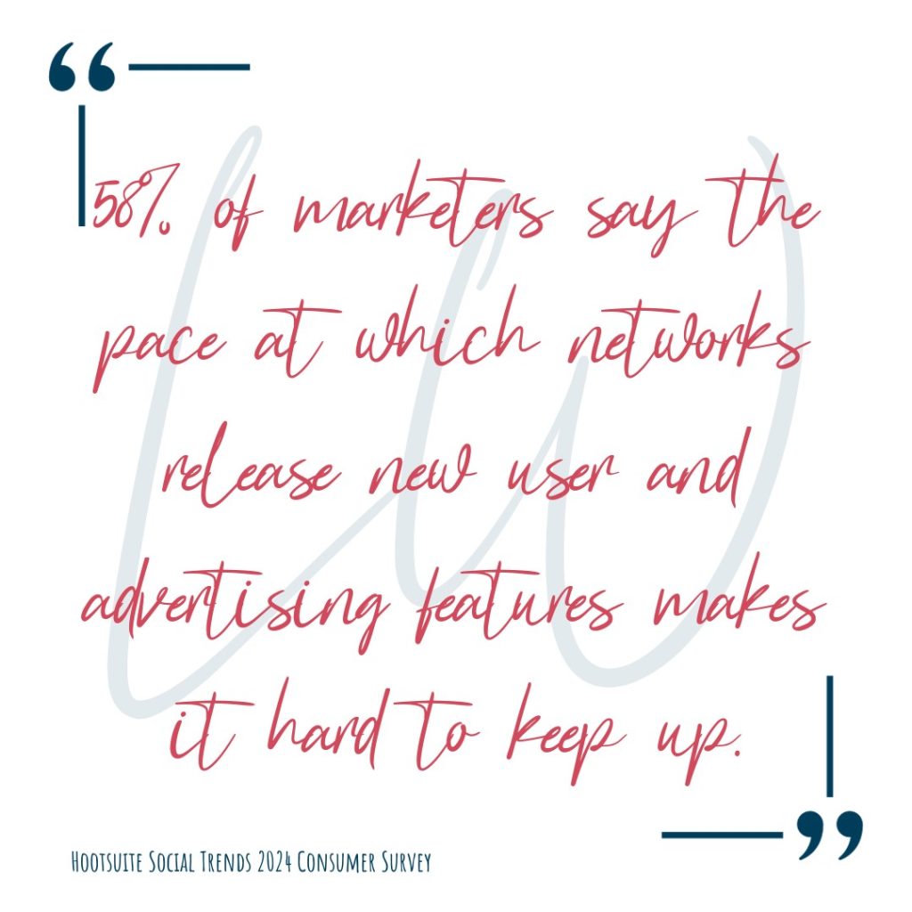 A quote about changes to social media platforms